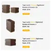 Lumio Walnut 3-Drawer LED Besidetable with Charging Station, Set of 2