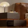 Picture of Lumio Walnut 2-Drawer LED Besidetable with Charging Station, Set of 2