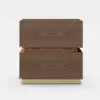Picture of Lumio Walnut 2-Drawer LED Besidetable with Charging Station, Set of 2