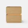 Lumio Natural 2-Drawer LED Besidetable with Charging Station, Set of 2