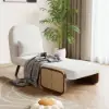 71 cm 1-Seater Velvet & Rattan Convertible Sleeper Chair