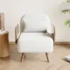 71 cm 1-Seater Velvet & Rattan Convertible Sleeper Chair