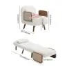71 cm 1-Seater Velvet & Rattan Convertible Sleeper Chair