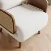 71 cm 1-Seater Velvet & Rattan Convertible Sleeper Chair