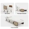 71 cm 1-Seater Velvet & Rattan Convertible Sleeper Chair