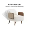 71 cm 1-Seater Velvet & Rattan Convertible Sleeper Chair