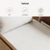 71 cm 1-Seater Velvet & Rattan Convertible Sleeper Chair
