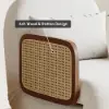 71 cm 1-Seater Velvet & Rattan Convertible Sleeper Chair