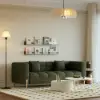 Axial 200 cm Boucle Fluted Sofa with Gold Legs & Pillows, Set of 2 – Aurora – AUD-H1471