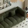 Axial 200 cm Boucle Fluted Sofa with Gold Legs & Pillows, Set of 2 – Aurora – AUD-H1471