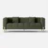 Axial 200 cm Boucle Fluted Sofa with Gold Legs & Pillows, Set of 2 – Aurora – AUD-H1471