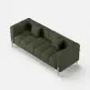 Axial 200 cm Boucle Fluted Sofa with Gold Legs & Pillows, Set of 2 – Aurora – AUD-H1471