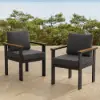 Tevara Outdoor Teak & Aluminium Dining Chairs in Grey, Set of 2