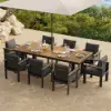 Tevara Outdoor Teak & Aluminium Dining Chairs in Grey, Set of 2