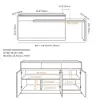 Modern 205 - 285 cm Extendable Sintered Stone Kitchen Island with Doors & Drawers, White