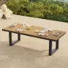 Tevara Outdoor Teak & Aluminium Dining Table in Grey, Seats 6-8