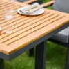 Tevara Outdoor Teak & Aluminium Dining Table in Grey, Seats 6-8