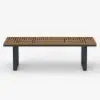Tevara Outdoor Teak & Aluminium Dining Table in Grey, Seats 6-8