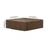 Vewal 3200 mm L-Shaped Modular Cotton-Linen Sectional Sofa Set with 889 mm Square Coffee Table