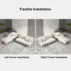 L-Shaped Modular Leather Sectional Sofa Set with Square Coffee Table