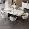 Set of 2 Modern Chenille Upholstery Dining Chairs White&Gray