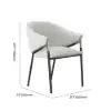 Set of 2 Modern Chenille Upholstery Dining Chairs White&Gray