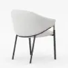 Set of 2 Modern Chenille Upholstery Dining Chairs White&Gray
