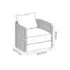 Costra 4-Piece Outdoor Rope Weave Swivel Sofa Set with Coffee Table in Ivory for 4