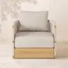 Costra 4-Piece Outdoor Rope Weave Swivel Sofa Set with Coffee Table in Ivory for 4