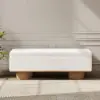 Picture of Teddy Fabric Fluffy Faux Fur Flip Top Wood Storage Bench – White – AUD-H1481