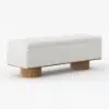 Picture of Teddy Fabric Fluffy Faux Fur Flip Top Wood Storage Bench – White – AUD-H1481