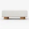 Picture of Teddy Fabric Fluffy Faux Fur Flip Top Wood Storage Bench – White – AUD-H1481