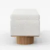 Picture of Teddy Fabric Fluffy Faux Fur Flip Top Wood Storage Bench – White – AUD-H1481