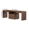 Modern 240 cm Rectangular Brown Double Desk with 4 Drawers & 1 Cabinet, Seats 2