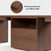 Modern 240 cm Rectangular Brown Double Desk with 4 Drawers & 1 Cabinet, Seats 2