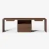 Modern 240 cm Rectangular Brown Double Desk with 4 Drawers & 1 Cabinet, Seats 2