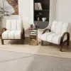 Boucle Ash Wood Accent Chair