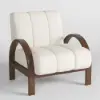 Boucle Ash Wood Accent Chair