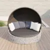 Cocaro 2-Piece Outdoor Weatherproof Daybed with Foldable Sun Canopy (191 cm) in Gray