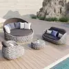 Cocaro 2-Piece Outdoor Weatherproof Daybed with Foldable Sun Canopy (191 cm) in Gray