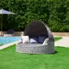 Cocaro 2-Piece Outdoor Weatherproof Daybed with Foldable Sun Canopy (191 cm) in Gray