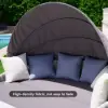 Cocaro 2-Piece Outdoor Weatherproof Daybed with Foldable Sun Canopy (191 cm) in Gray