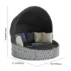 Cocaro 2-Piece Outdoor Weatherproof Daybed with Foldable Sun Canopy (191 cm) in Gray