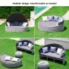 Cocaro 2-Piece Outdoor Weatherproof Daybed with Foldable Sun Canopy (191 cm) in Gray