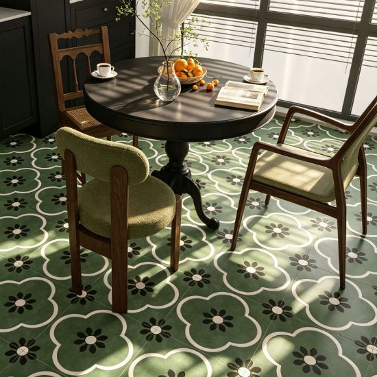 Picture of Bathroom Patterned Floor Tile 400x400mm, Vintage Non-Slip, Hard-Wearing