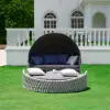 Cocaro 2-Piece Outdoor Weatherproof Daybed with Foldable Sun Canopy (191 cm) in Gray