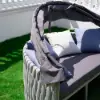 Cocaro 2-Piece Outdoor Weatherproof Daybed with Foldable Sun Canopy (191 cm) in Gray