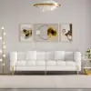 Axial 200 cm Faux Leather Fluted Sofa with Gold Legs & Pillows, Set of 2 – Aurora