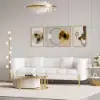 Axial 200 cm Faux Leather Fluted Sofa with Gold Legs & Pillows, Set of 2 – Aurora