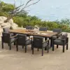 Picture of Tevara 6-Person Rectangle Wood & Aluminium Outdoor Patio Dining Table 8 Dining Chairs